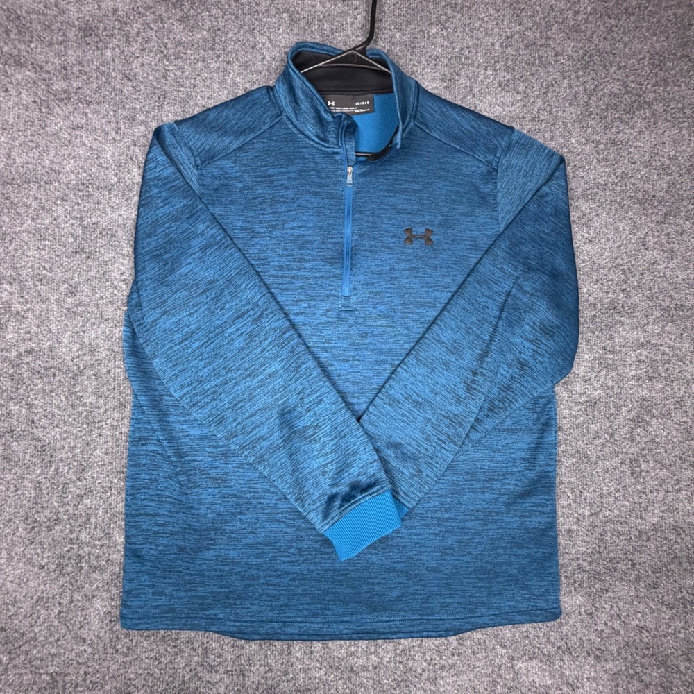 Under Armour ColdGear Mens‎ Large Blue Space Dye Quarter Zip Pullover Sweatshirt